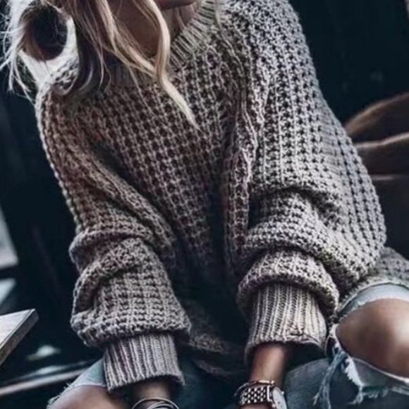 CLEARANCE ‼️GRAY CHUNKY casual - sweater - Picture 2 of 5